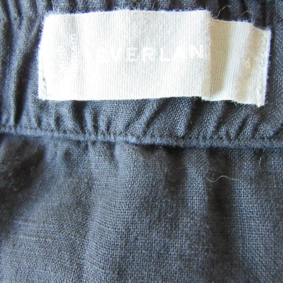 EVERLANE Black Sleeveless Linen 6 Straight Leg Button Front Jumpsuit - Picture 4 of 5